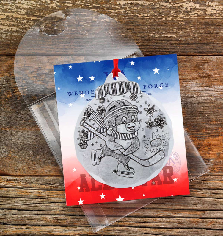 Hockey Penguin Ornament - Wendell August Forge