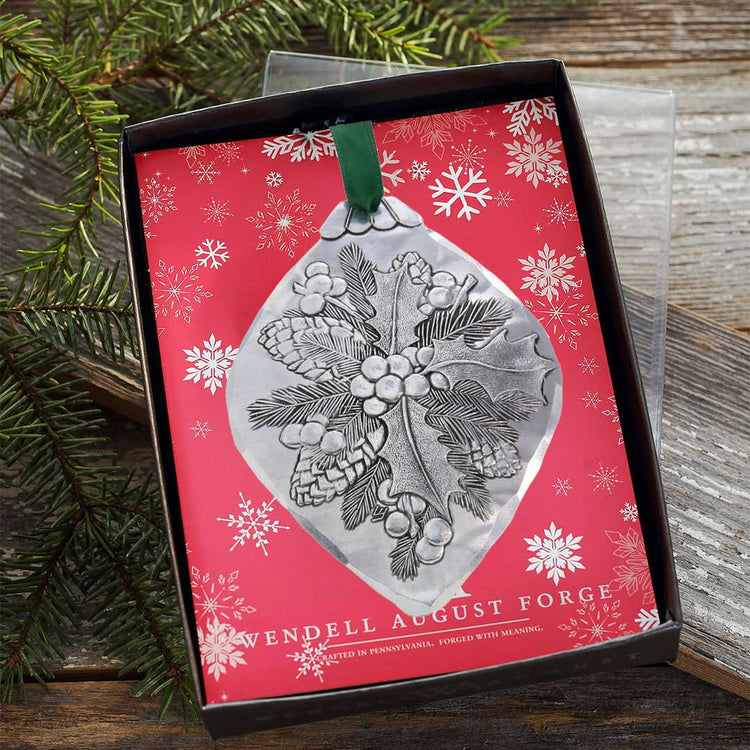 Holly Bulb Ornament