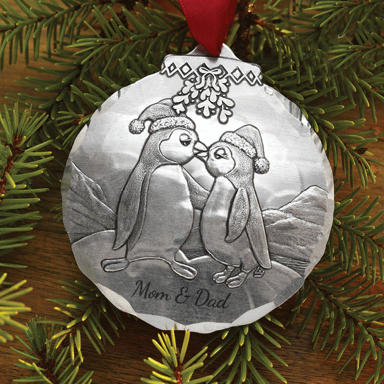 Kissing Penguins Ornament