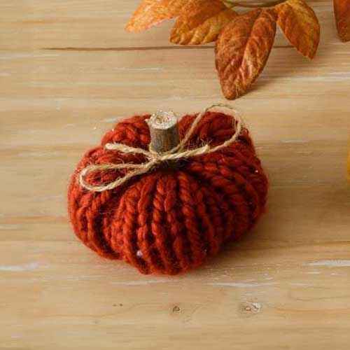 Sweater Knit Mini Pumpkins Red 
