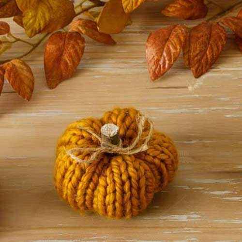 Sweater Knit Mini Pumpkins Yellow 