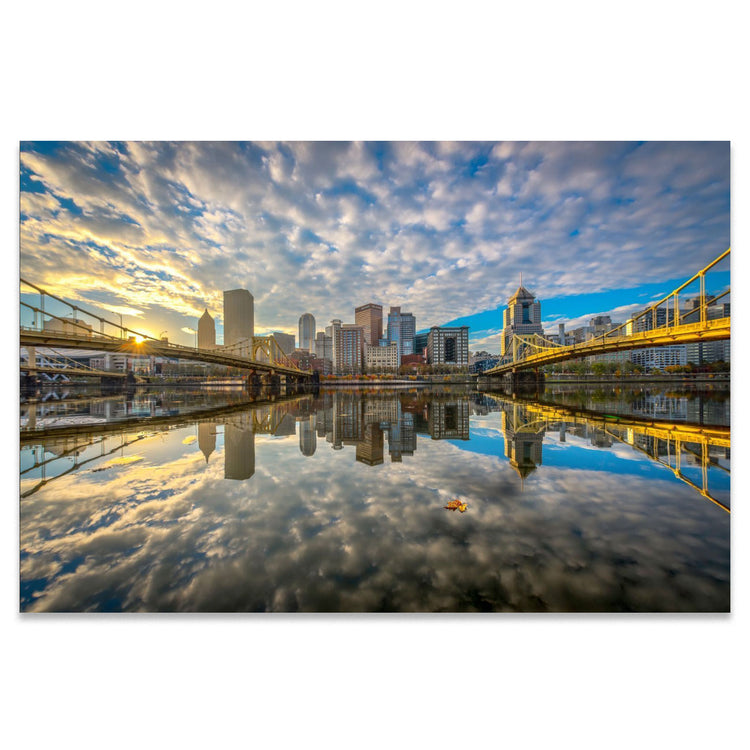 Lonely Leaf Metal Pittsburgh Print