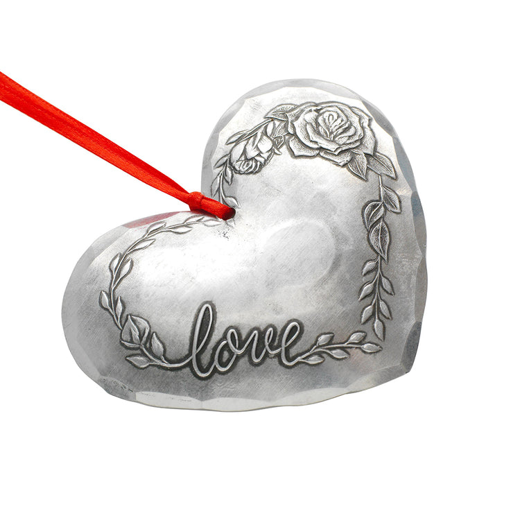 Love Blooms Heart Ornament- Wedding and Anniversary