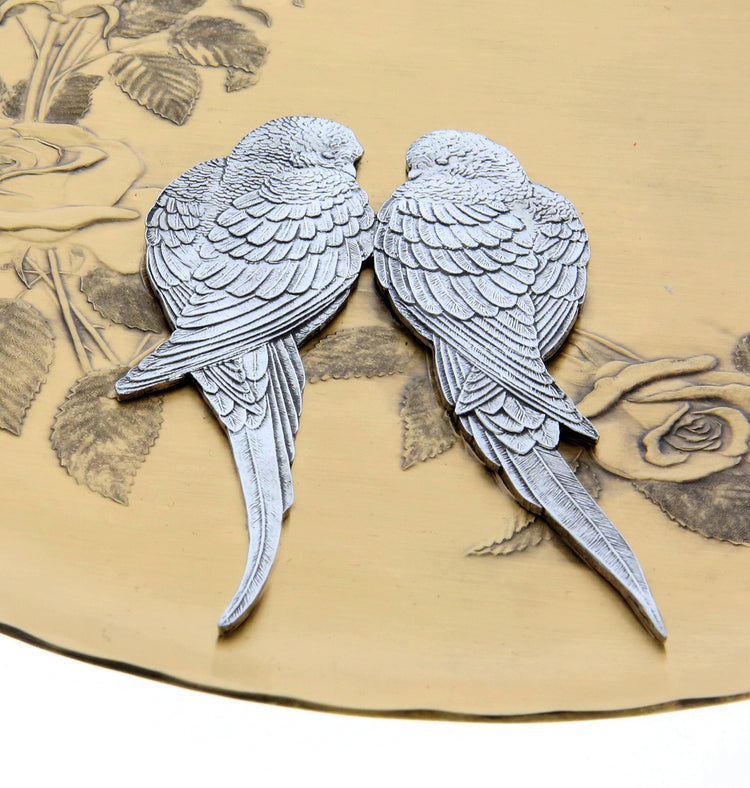 Personalized Mixed Metal Love Birds Wedding or Anniversary Plate