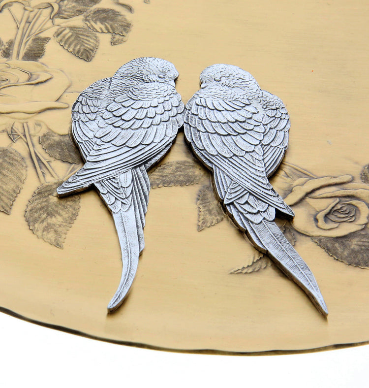 Personalized Mixed Metal Love Birds Wedding or Anniversary Plate