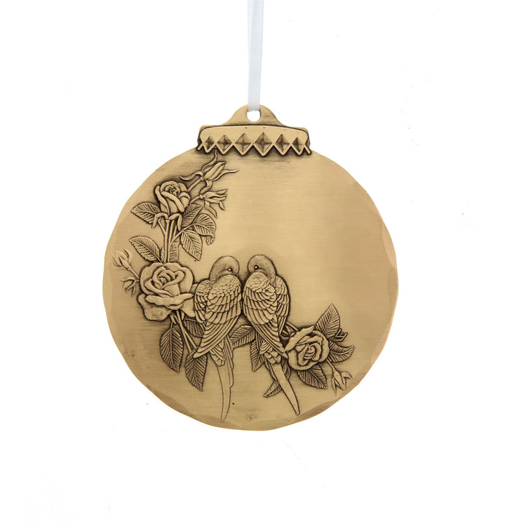 Personalized Lovebirds Ornament (Bronze) - Wendell August Forge
