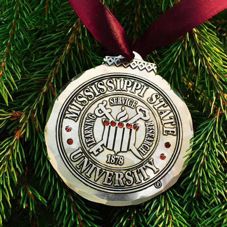 Mississippi State 2025 Collector's Ornament with Crystals 