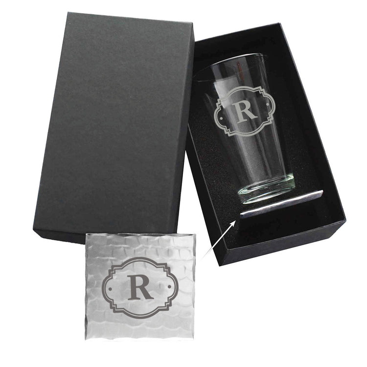 Initial Pint Glass and Coaster Duo