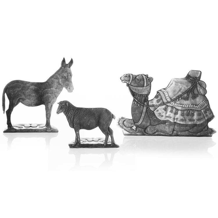 Nativity Animal Set - Donkey, Sheep and Camel - Wendell August Forge