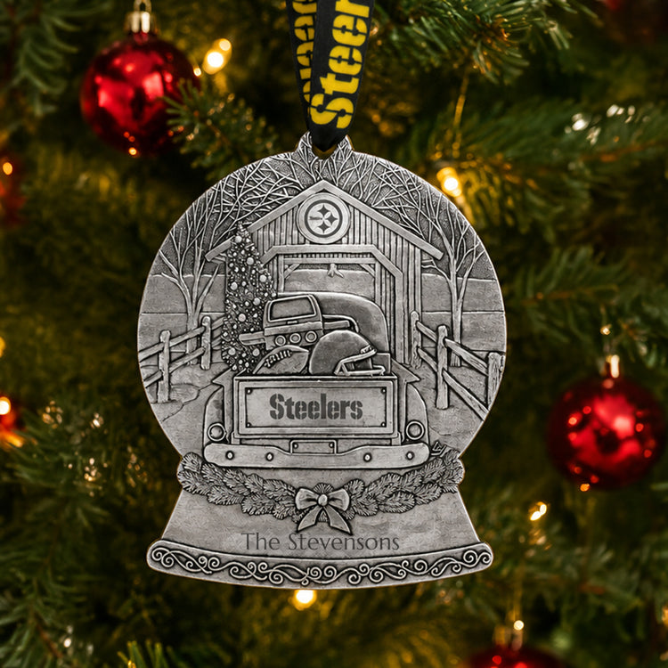 Pittsburgh Steelers Tailgate Truck Snow Globe Ornament 