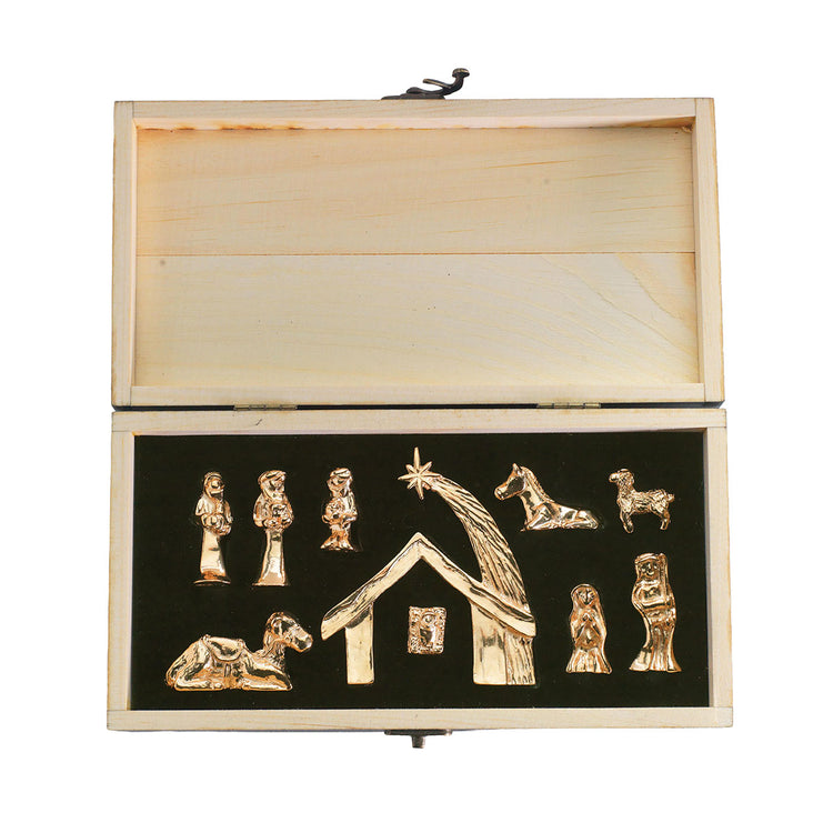 Limited Edition Mini 10-Piece Nativity Set (Plated 18k Gold)