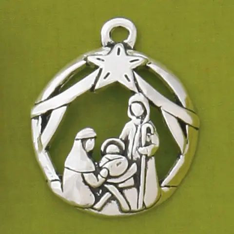 Pewter Nativity Ornament