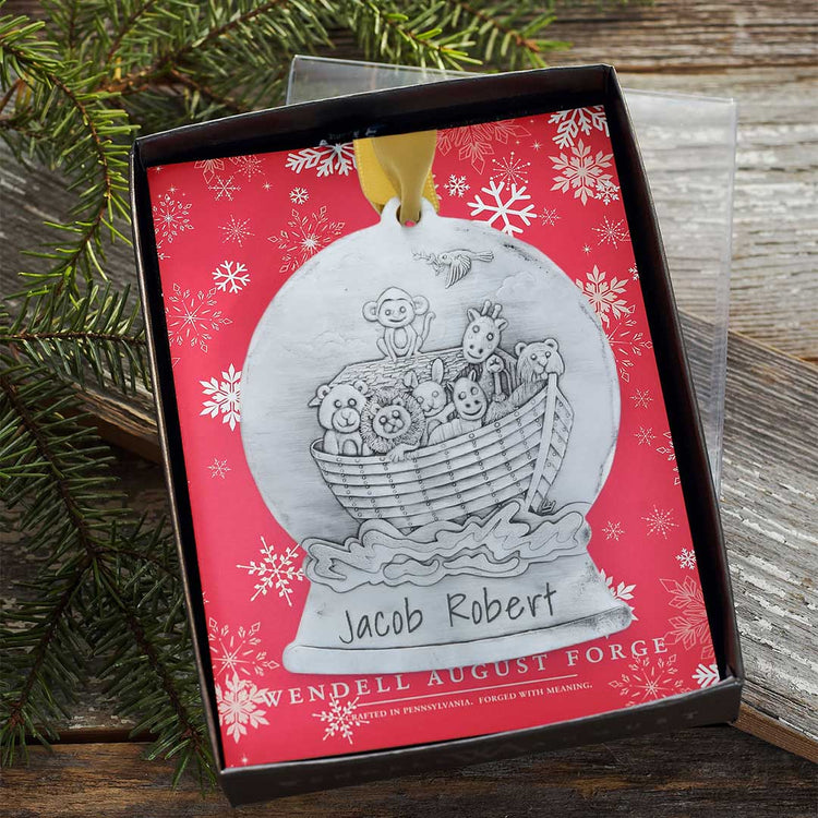Personalized Noahs Ark Snow Globe Ornament