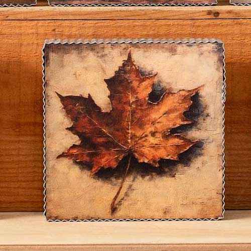 Fall Still Life Shelf Sitter One Leaf 