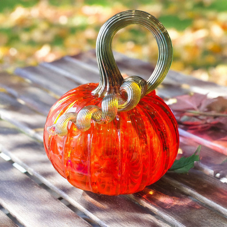 Glass Pumpkin Jewel Tone Orange