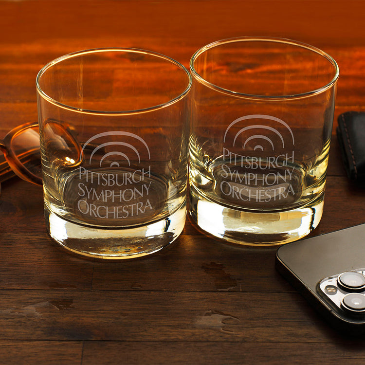 Pittsburgh Symphony Orchestra Etched 2-Piece Rocks Glass Set