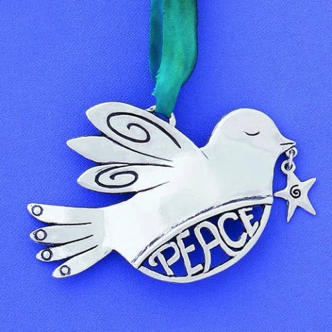 Peace With Heart Birds In Flight Ornament