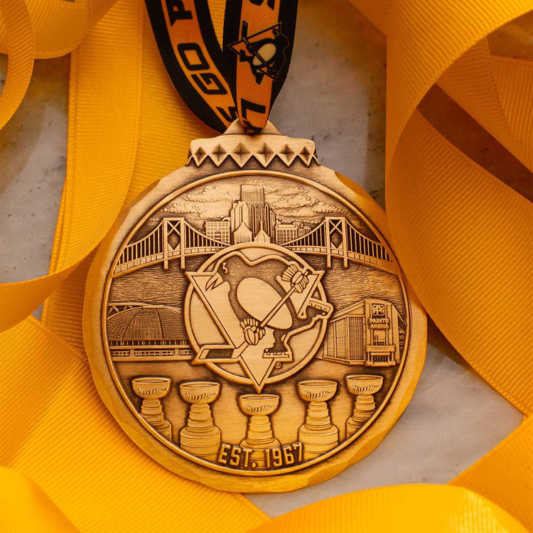 Pittsburgh Penguins Christmas Ornament | Bronze | 60 Season Anniversary