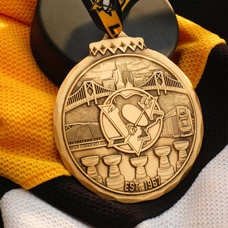 Pittsburgh Penguins Christmas Ornament | Bronze | 60 Season Anniversary