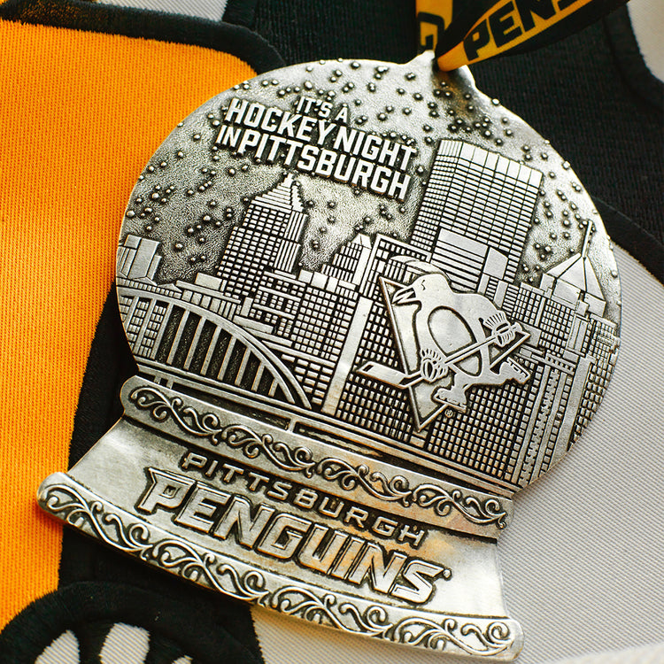 It's a Hockey Night in Pittsburgh 2025 Penguins Snow Globe Ornament (Aluminum)