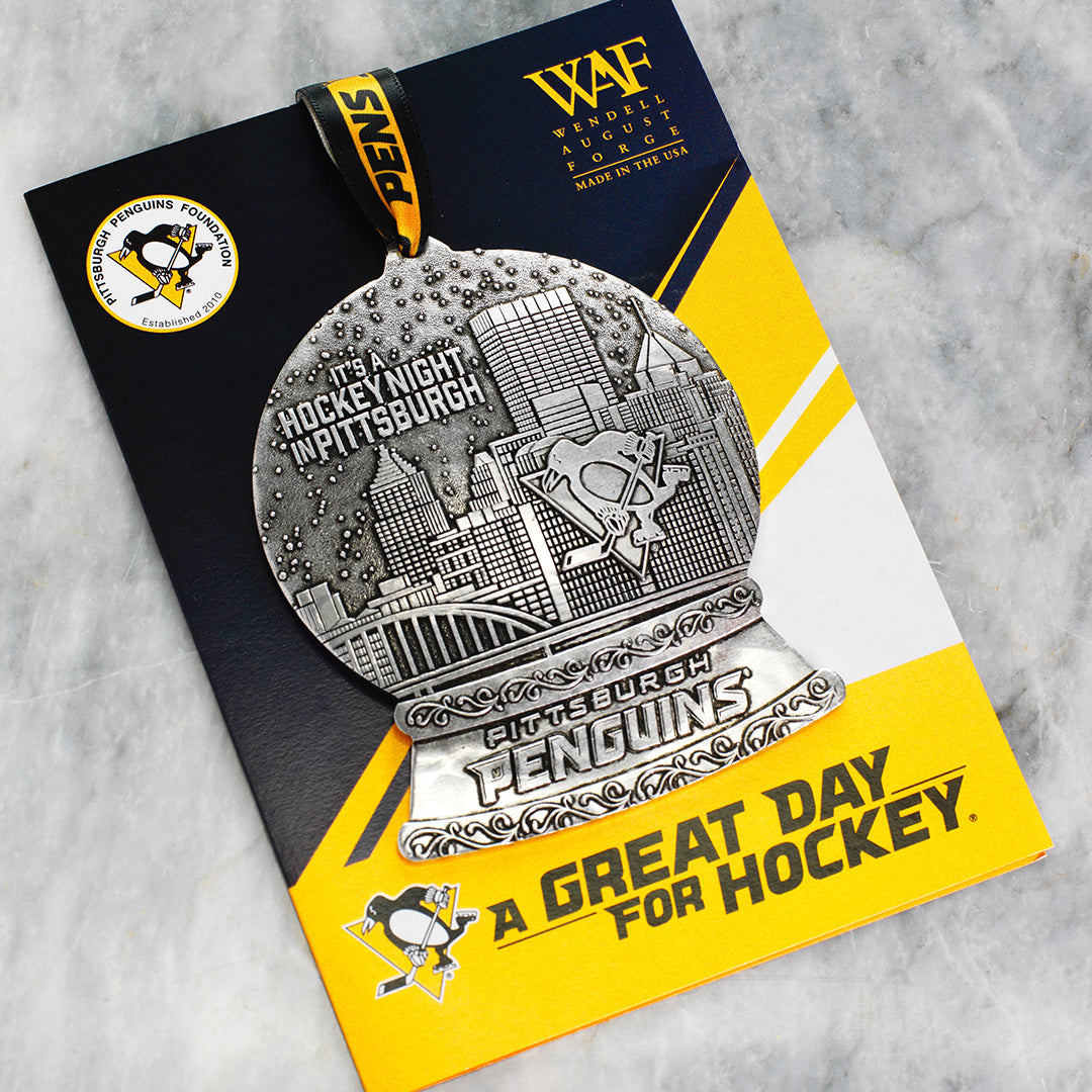 It's a Hockey Night in Pittsburgh 2025 Penguins Snow Globe Ornament (Aluminum)