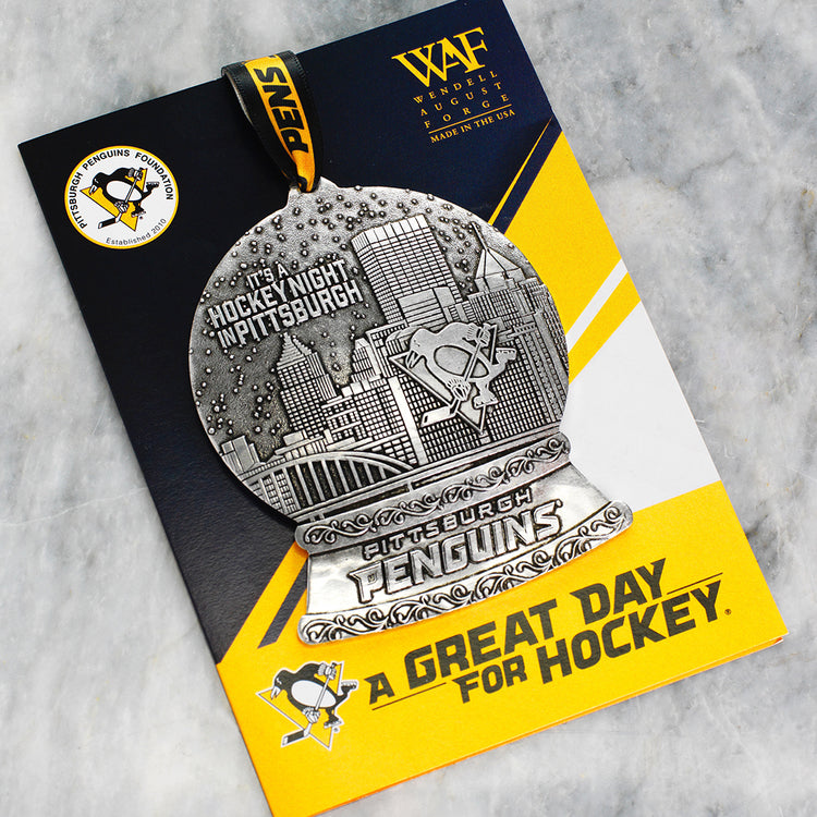 It's a Hockey Night in Pittsburgh 2025 Penguins Snow Globe Ornament (Aluminum)