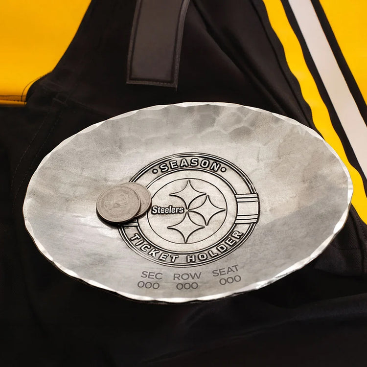 Pittsburgh Steeler Season Ticket Holder Small Oval Dish - Wendell August Forge