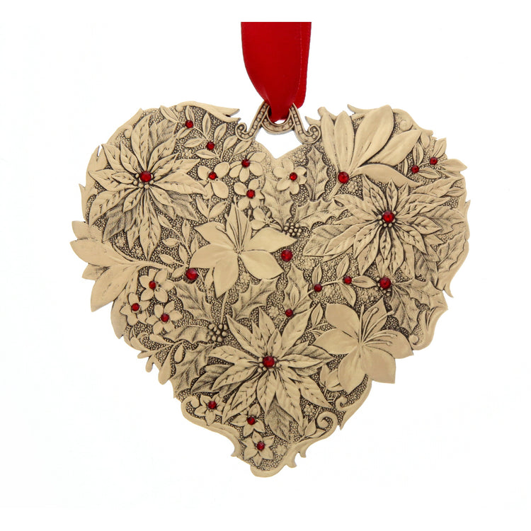 Seasons of Love- Winter Floral Heart Ornament (Bronze) 