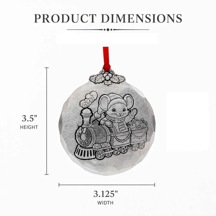 Mouse on Train Ornament