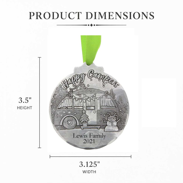 Personalized Happy Campers Ornament - Wendell August Forge