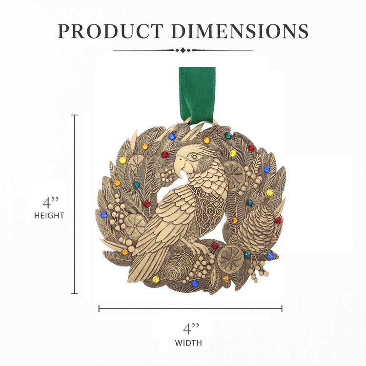 Merry Parrot Ornament with Crystals