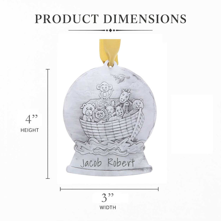 Personalized Noahs Ark Snow Globe Ornament