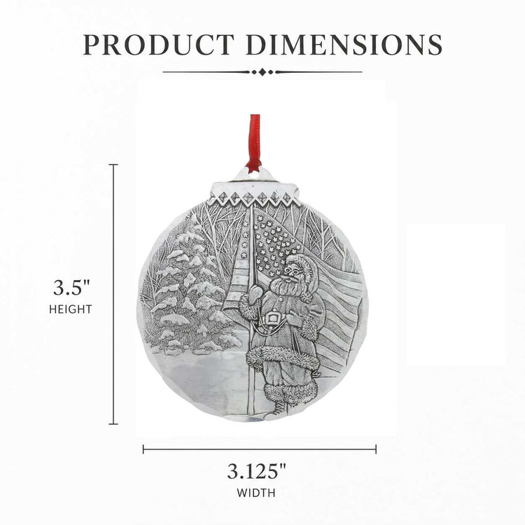 Patriotic Santa Ornament - Wendell August Forge