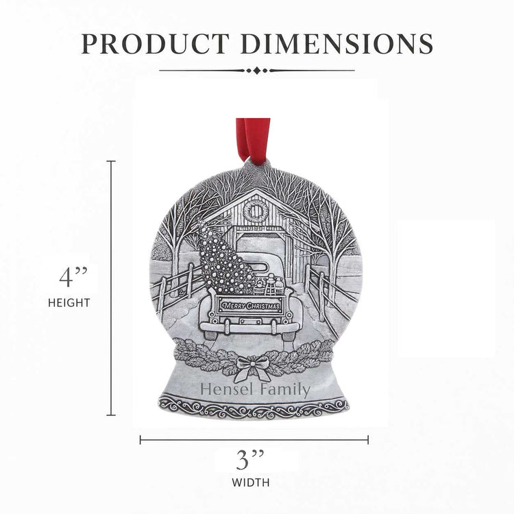 Snowy Homecoming Snow Globe Ornament