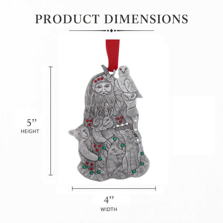 Woodland Santa Ornament with Crystals