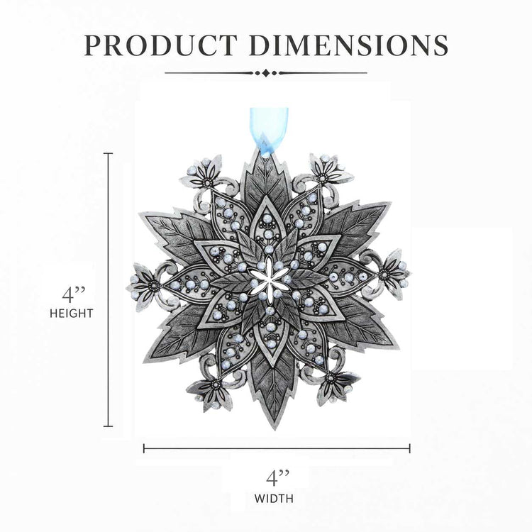 Poinsettia Snow Crystal Ornament