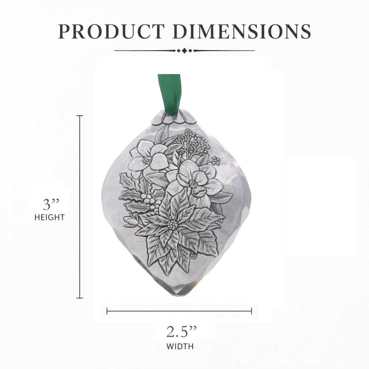 Poinsettia Bulb Christmas Ornament
