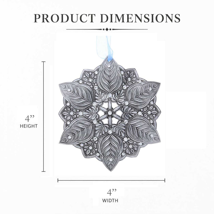 Winter Green Snow Crystal Ornament