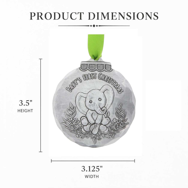 Baby's First Christmas Elephant Ornament - Wendell August Forge