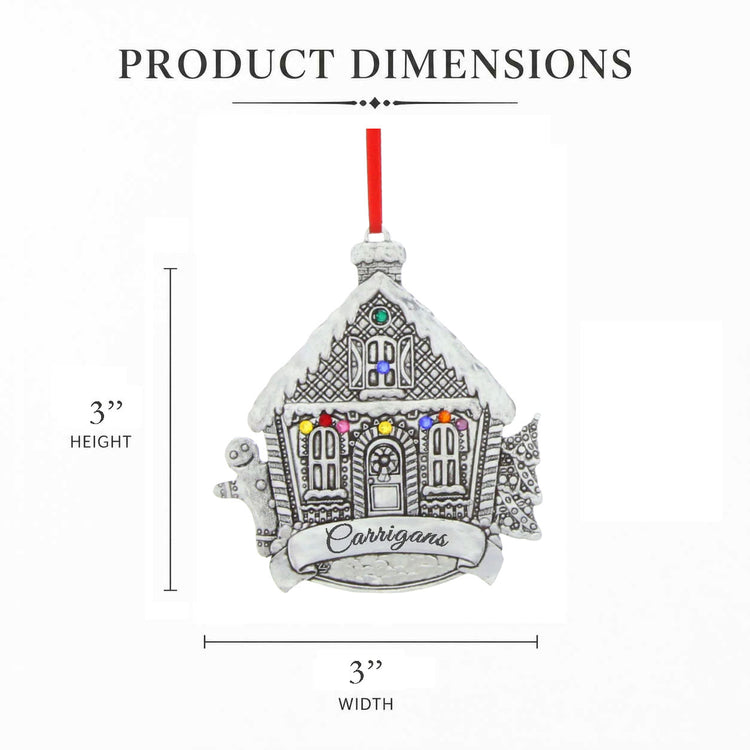 Candy Cane Lane Personalized Gingerbread House Ornament