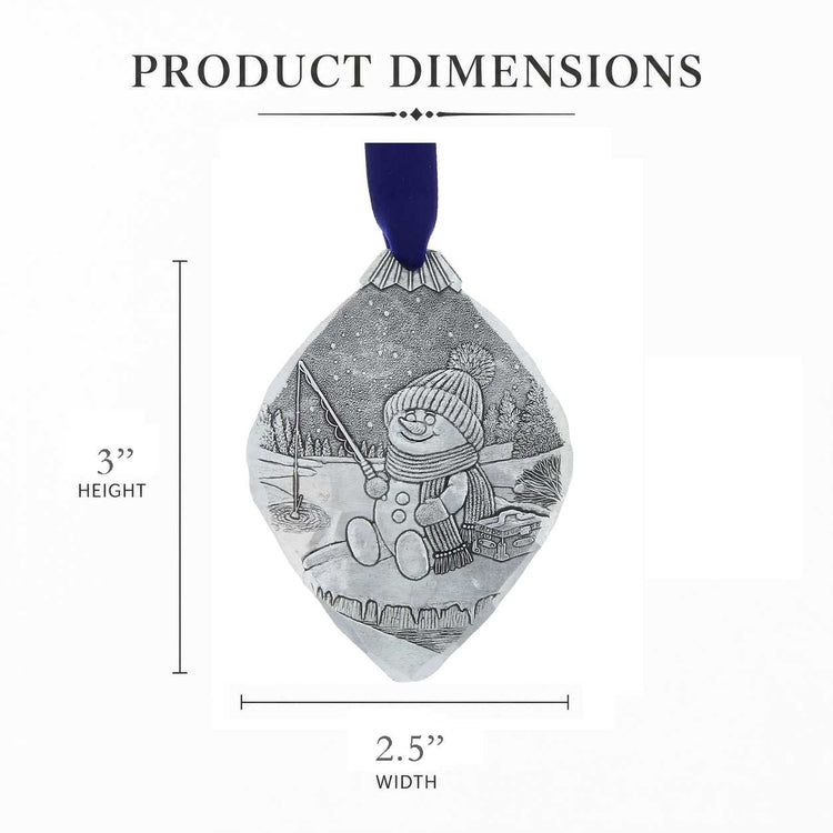 Frosty Fisherman Christmas Ornament