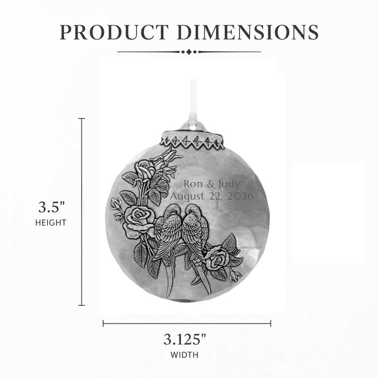 Personalized Lovebirds Ornament - Wendell August Forge