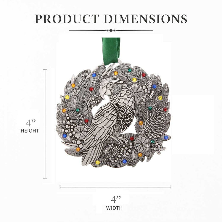 Merry Parrot Christmas Ornament