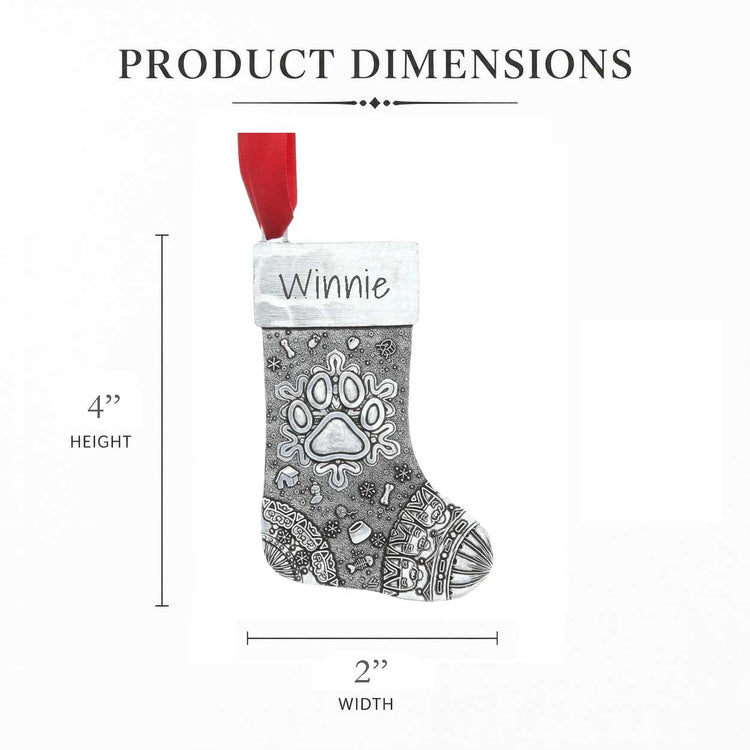 Personalized Paw Print Stocking - Wendell August Forge