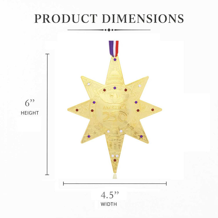 Gold Plated Sea to Shining Sea America 250 Commemorative Ornament