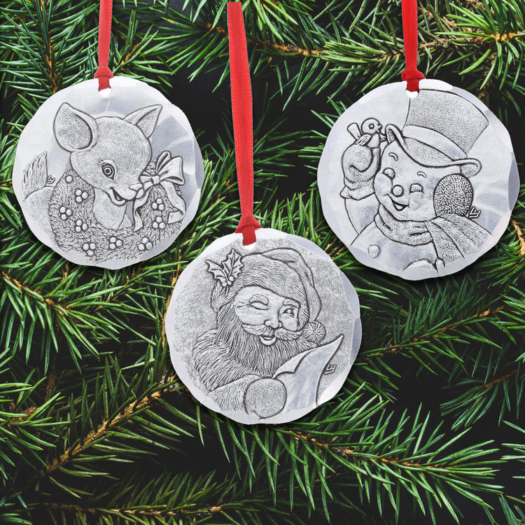 Retro Holiday 3-Piece Ornament Set