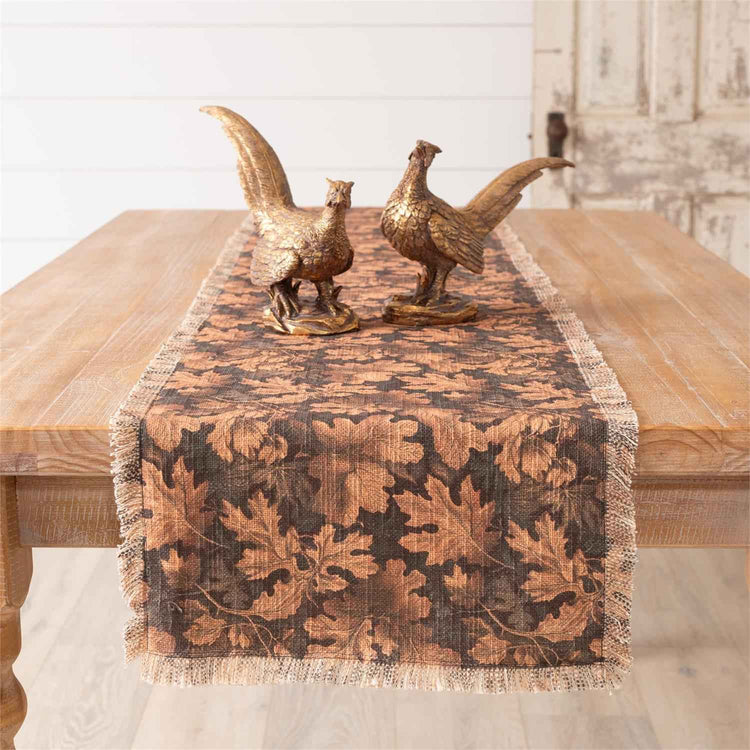 Reversible Table Runner Fall Leaves & Pumpkins 