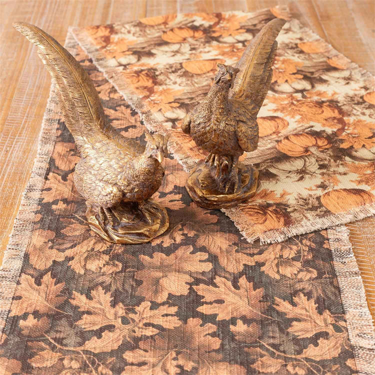 Reversible Table Runner Fall Leaves & Pumpkins