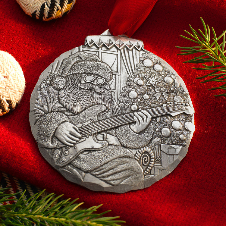 Rock-N-Roll Santa Ornament 