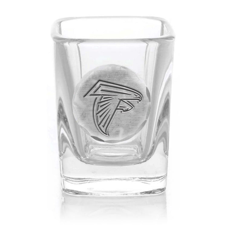 Atlanta Falcons 2-Piece Shot Glass Set and Box (Aluminum)